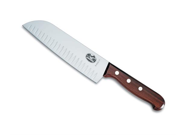 VICTORINOX japansk kokkekniv L:170mm Santokukniv med luftlommer og treskaft